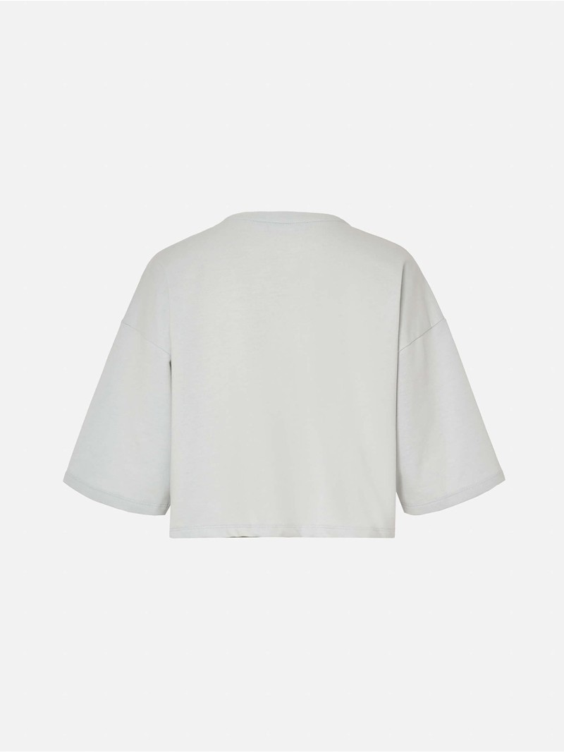 Fleece sweater with a print detail
