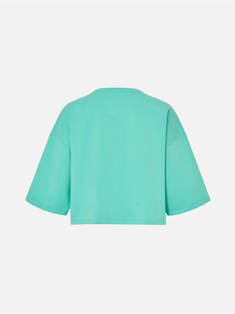 Fleece sweater with a print detail