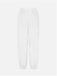 Trousers in knit fabric with a drawstring
