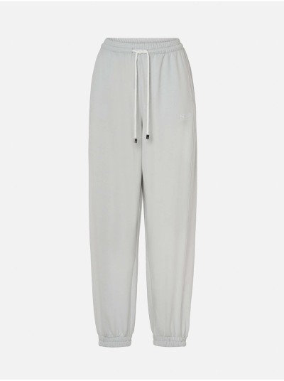Trousers in knit fabric with a drawstring