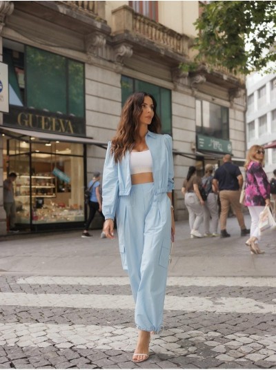 High-waisted cargo trousers