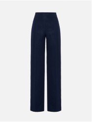 Calça fitting reto com aberturas laterais na perna