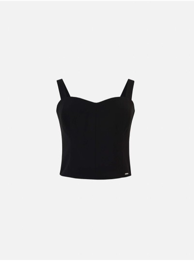 Strap top with cuts at the front