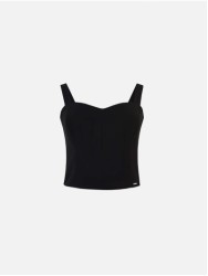 Strap top with cuts at the front