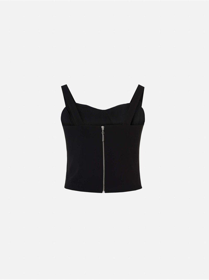 Strap top with cuts at the front