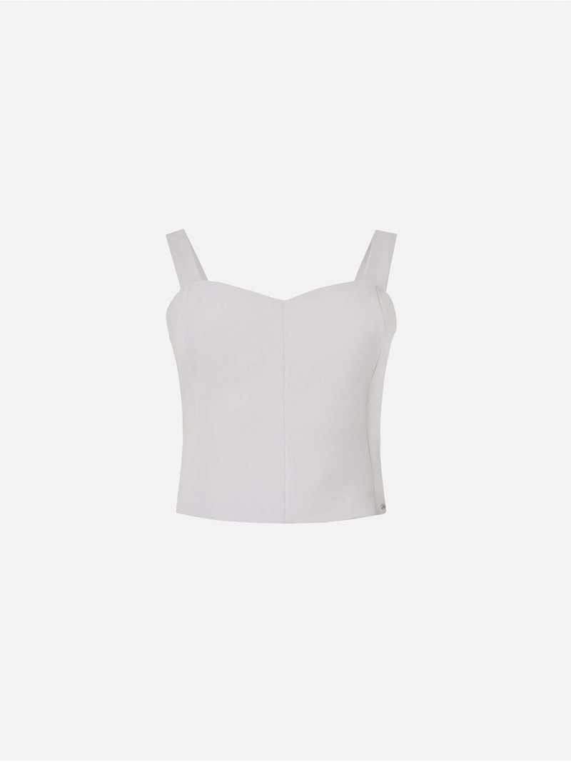Strap top with cuts at the front