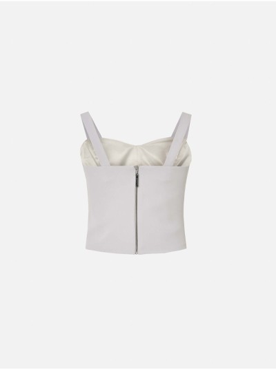 Strap top with cuts at the front
