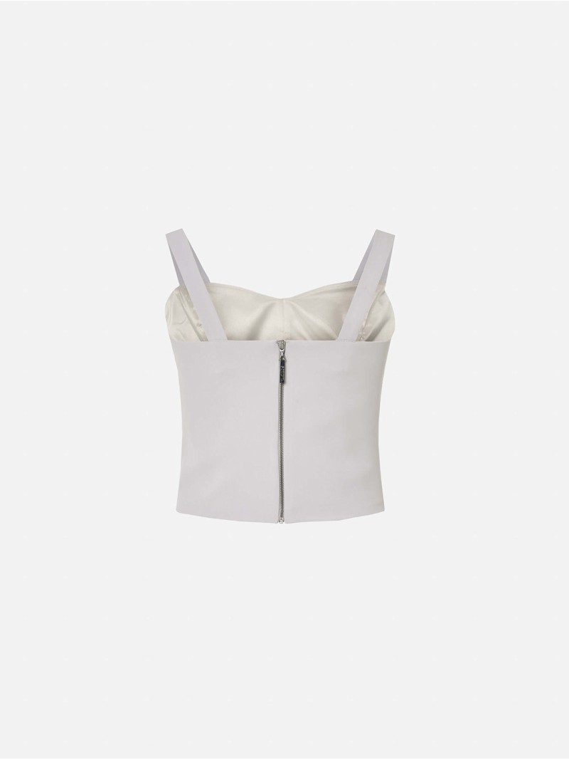Strap top with cuts at the front