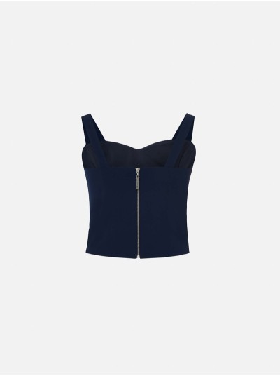 Strap top with cuts at the front