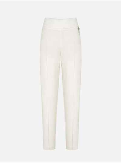 High-waisted trousers with metallic appliqué detai