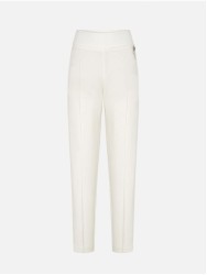 High-waisted trousers with metallic appliqué detai