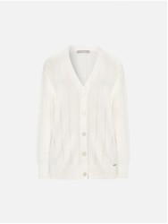 Loose-fitting knit cardigan