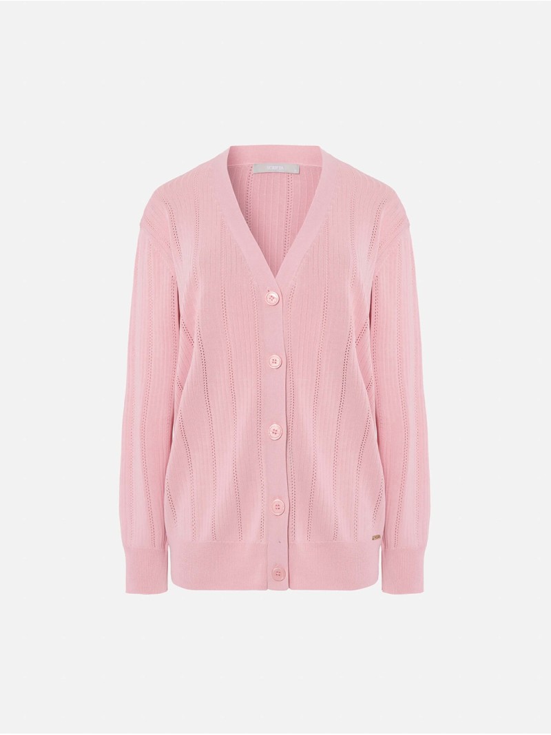 Loose-fitting knit cardigan