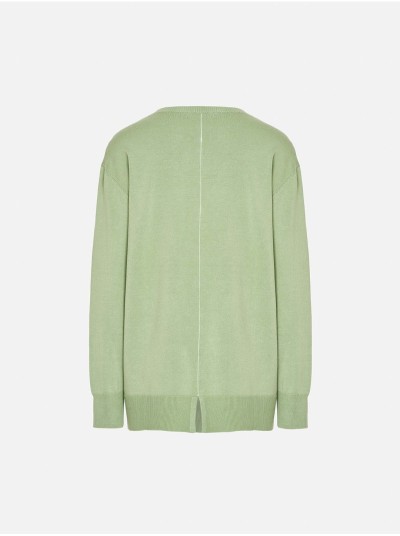 Long-sleeve sweater with contrasting stripes