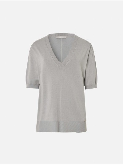 Camisola em malha com decote em V