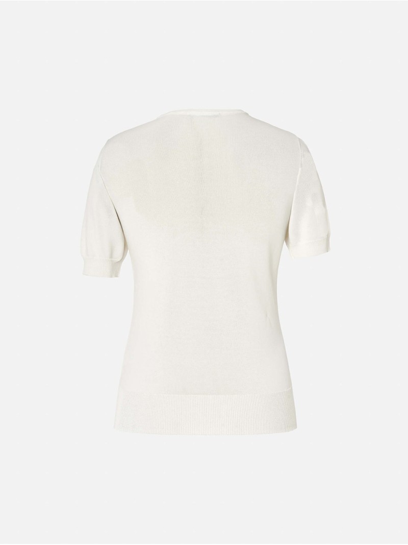 Camisola em malha com detalhe de transparência