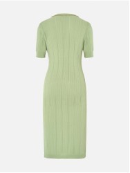 Knit dress with metallic chain detail