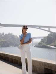 Jeans with a perforated effect
