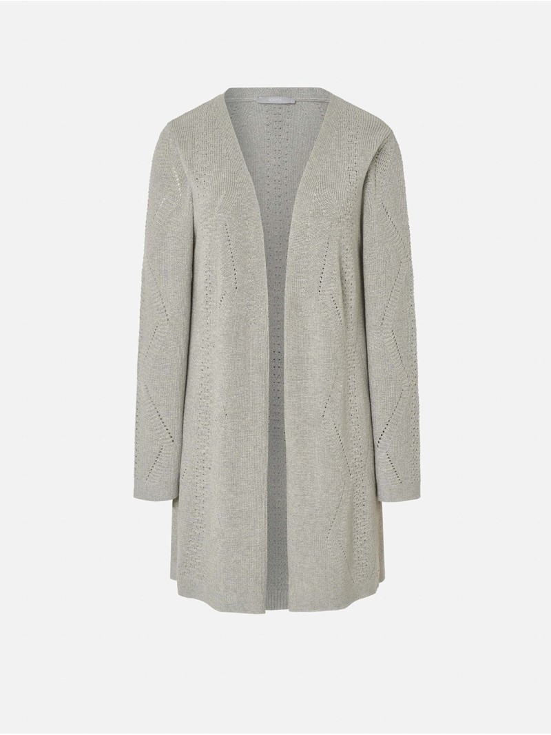 Long knit cardigan with wide sleeves