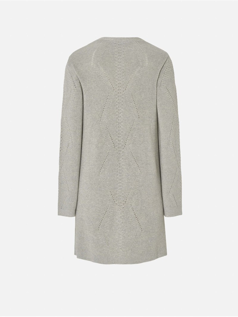 Long knit cardigan with wide sleeves