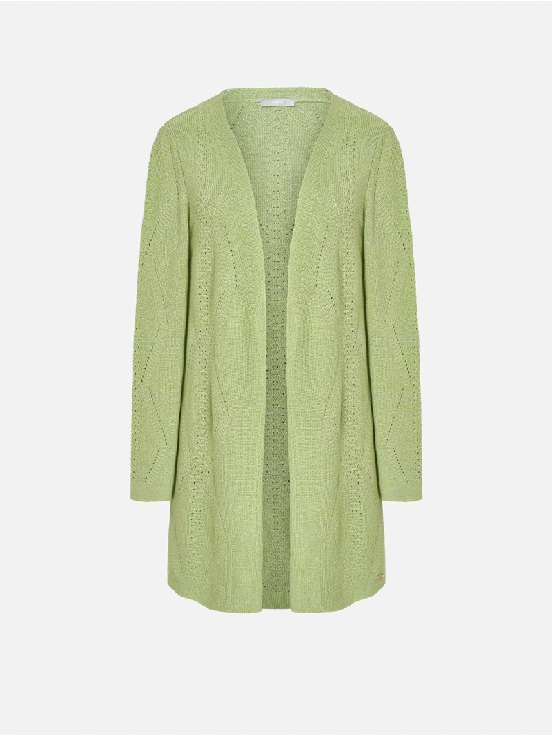 Long knit cardigan with wide sleeves