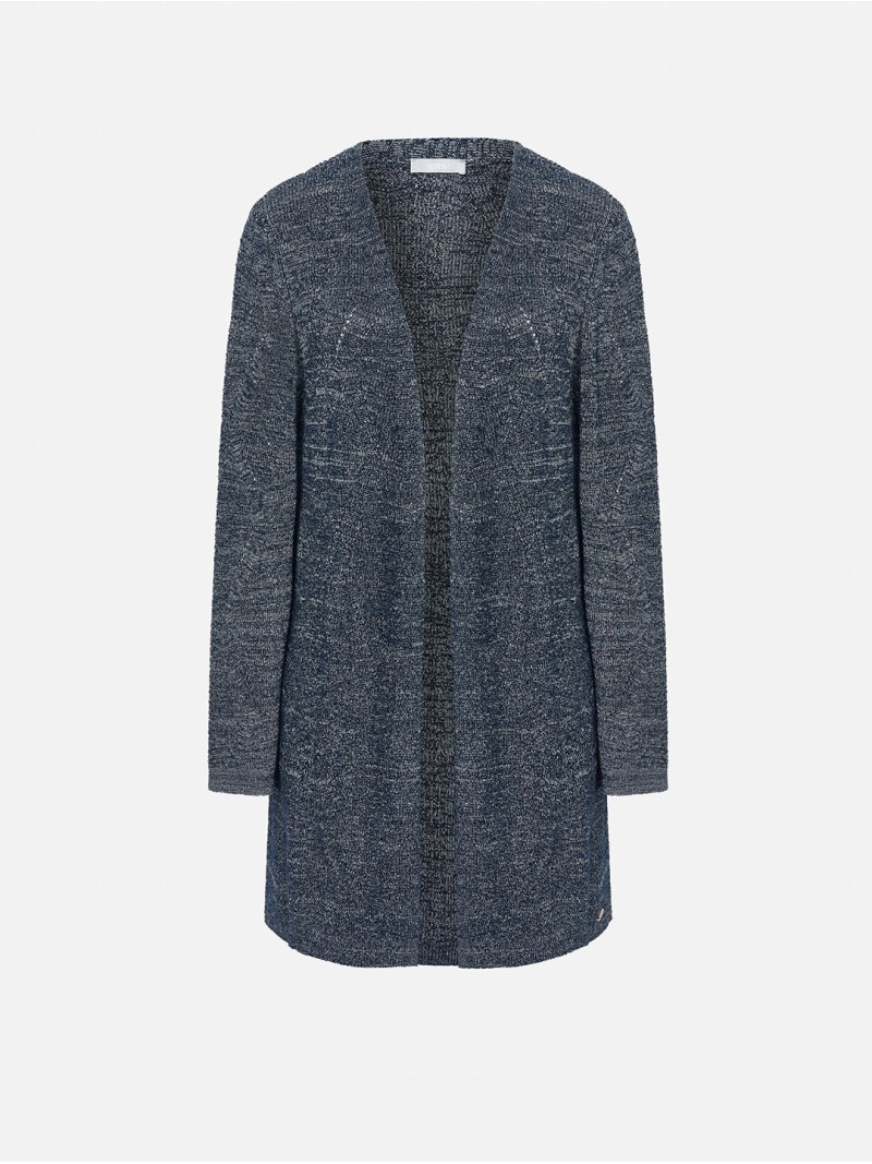 Long knit cardigan with wide sleeves