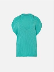 Camisola com manga curta e efeito top no interior