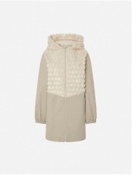 Parka com efeito de pêlo e capuz