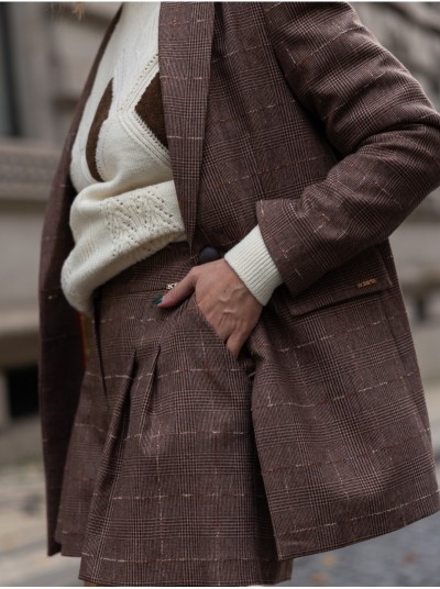Blazer com efeito xadrez