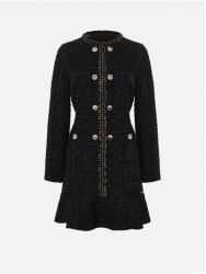Vestido com pormenor de botões metálicos