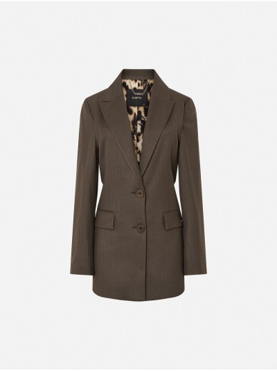Blazer em tecido às riscas