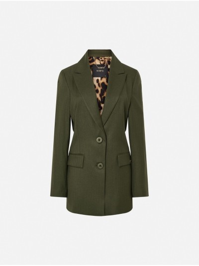 Blazer em tecido às riscas