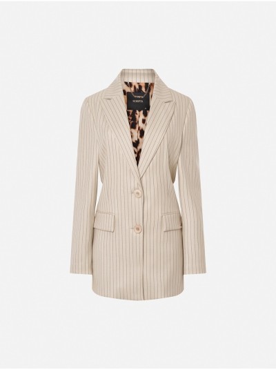 Blazer em tecido às riscas