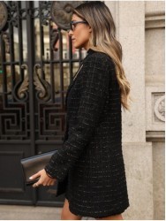Blazer efeito fantasia e detalhe metálico
