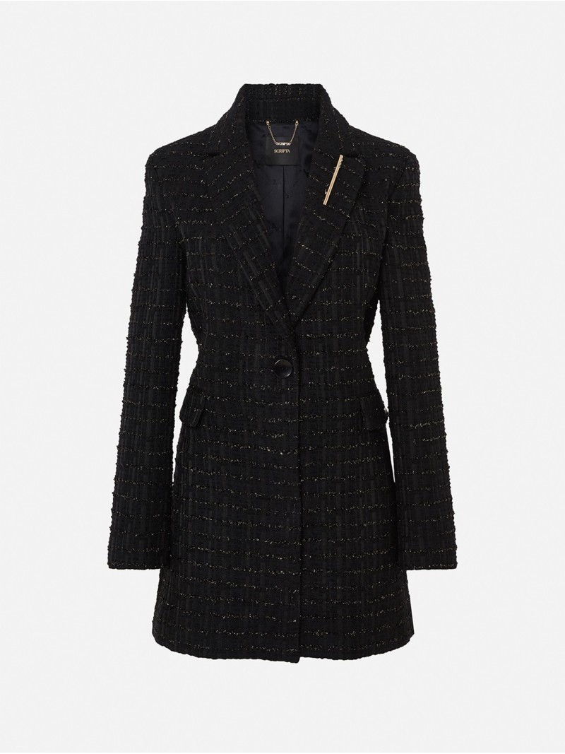 Blazer efeito fantasia e detalhe metálico