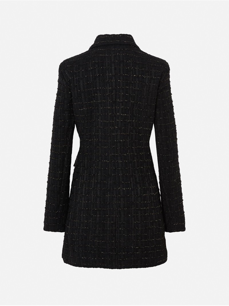 Blazer efeito fantasia e detalhe metálico