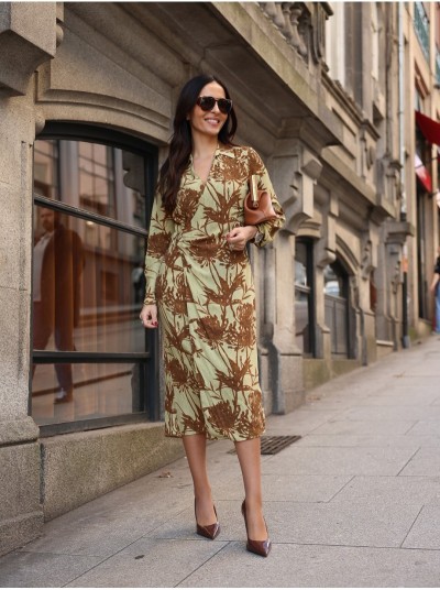 Vestido midi estampado