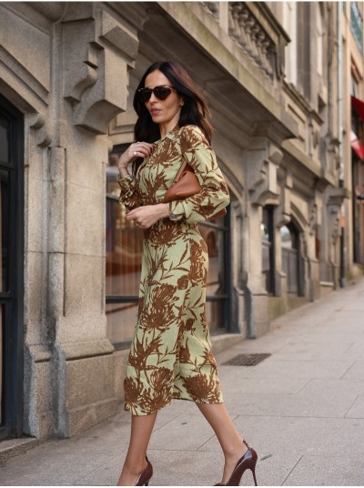 Vestido midi estampado