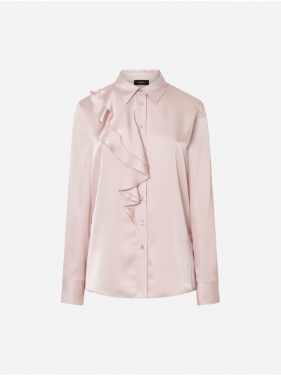 Blusa lisa com detalhe de folho