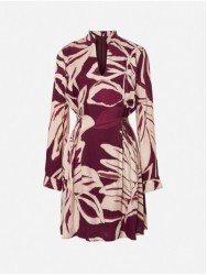 Vestido curto estampado com molas metálicas