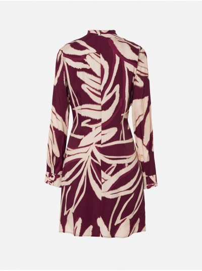Vestido curto estampado com molas metálicas