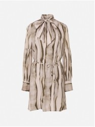 Vestido estampado com efeito de laço no decote