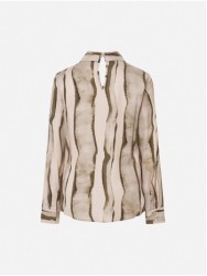 Blusa estampada com pormenor metálico no decote