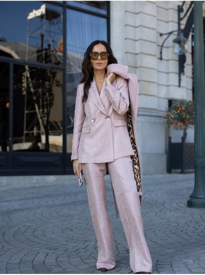 Calça estampada com corte reto