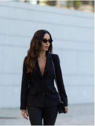 Blazer liso ajustado