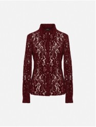 Blusa em renda com botões à cor