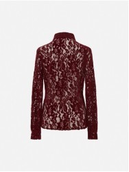 Blusa em renda com botões à cor