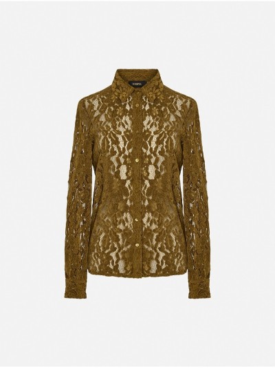 Blusa em renda com botões à cor