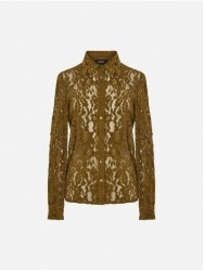 Blusa em renda com botões à cor
