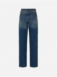 Calça de ganga com detalhe de corrente